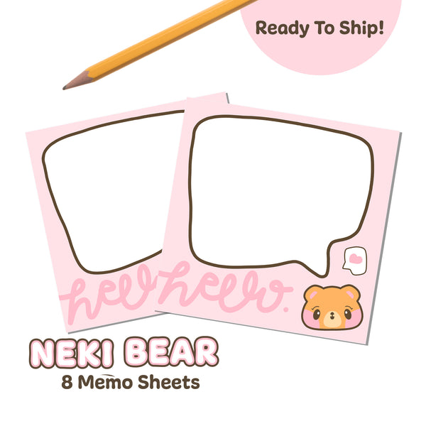 Hello Neki Bear Memo Sheets