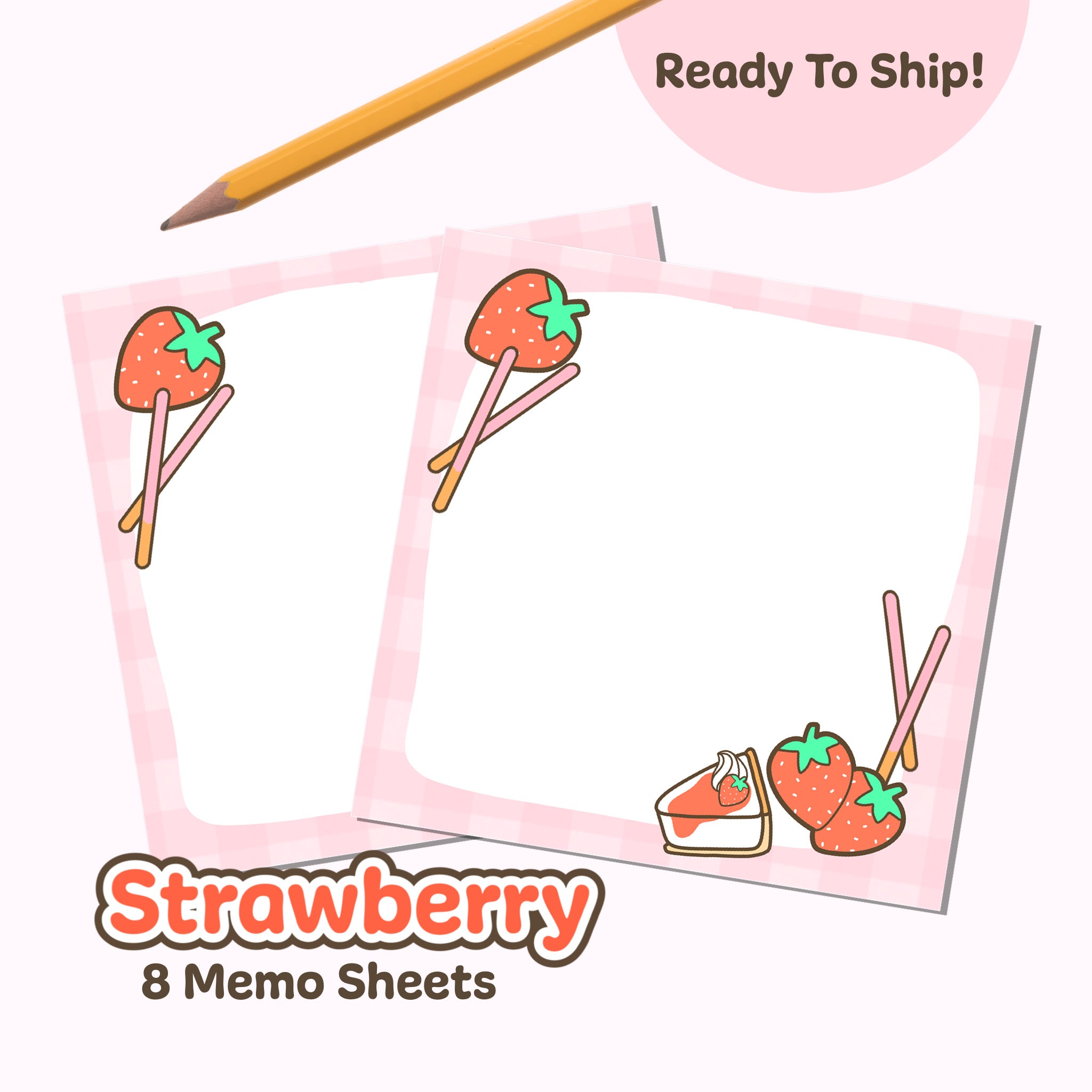 Neki Strawberry Memo Sheets