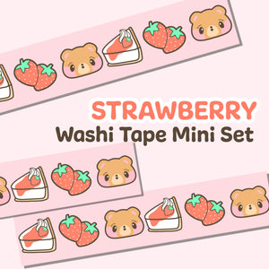 Neki & Strawberries Washi Tape Mini Set 2 Sheets