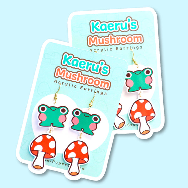 Kaeru's Mushroom Acrylic Earrings