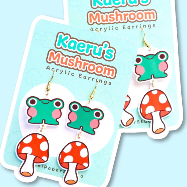 Kaeru's Mushroom Acrylic Earrings