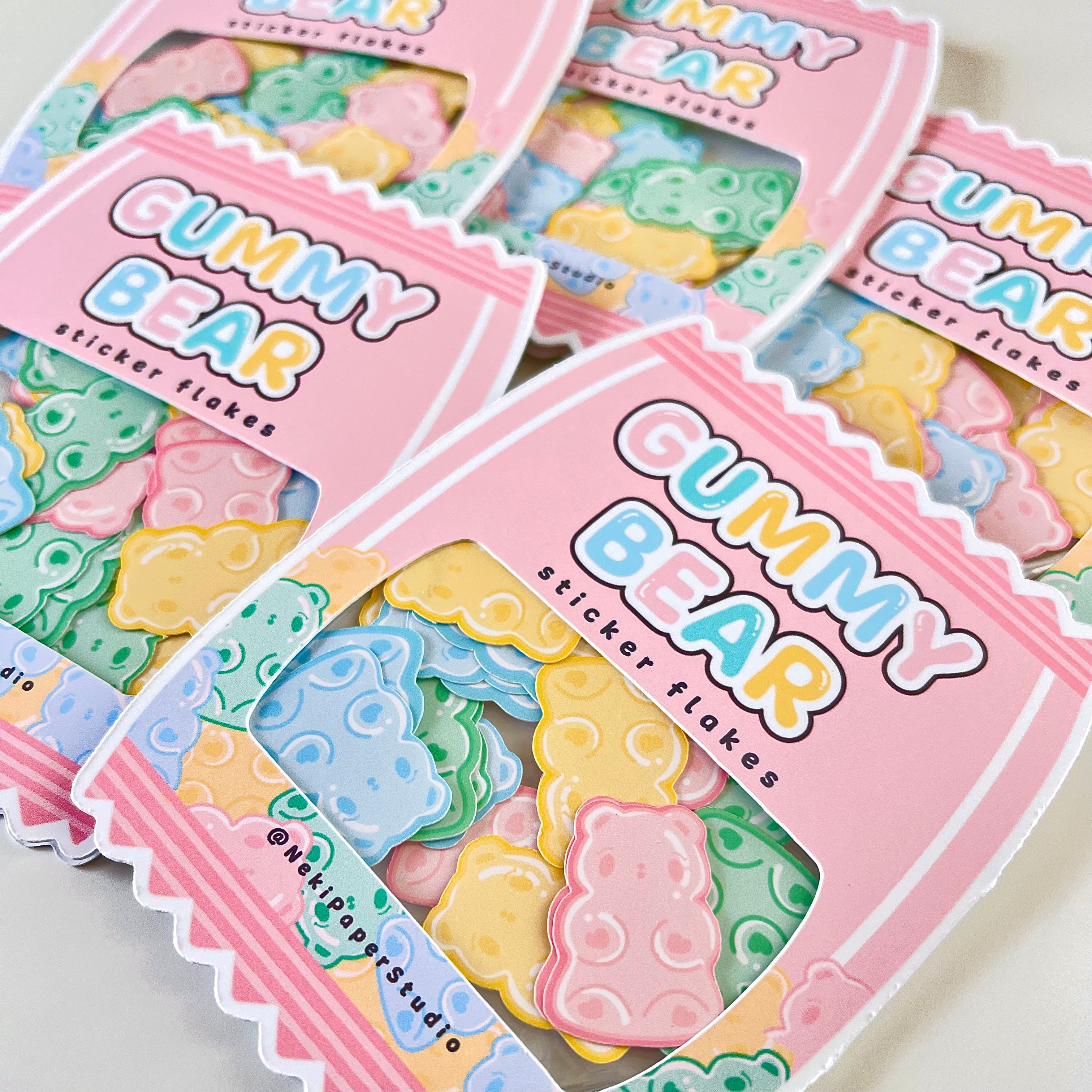 Neki Gummy Bear Sticker Pack 20 Tiny Sticker Flakes