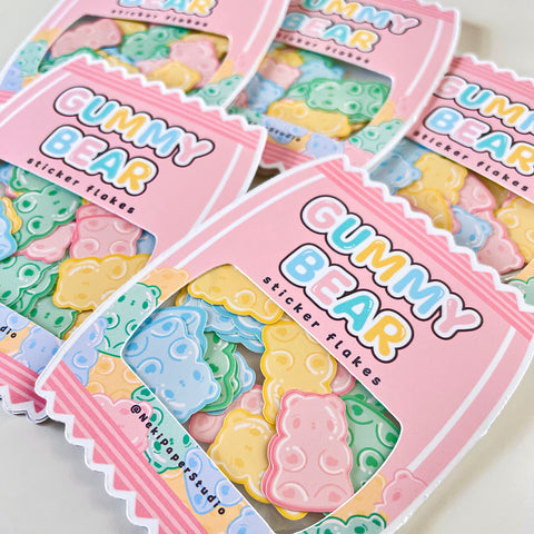 Neki Gummy Bear Sticker Pack 20 Tiny Sticker Flakes