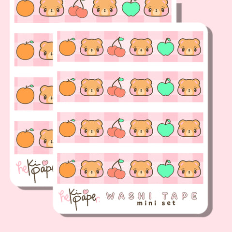 Neki Bear & Fruits Washi Tape Mini Set